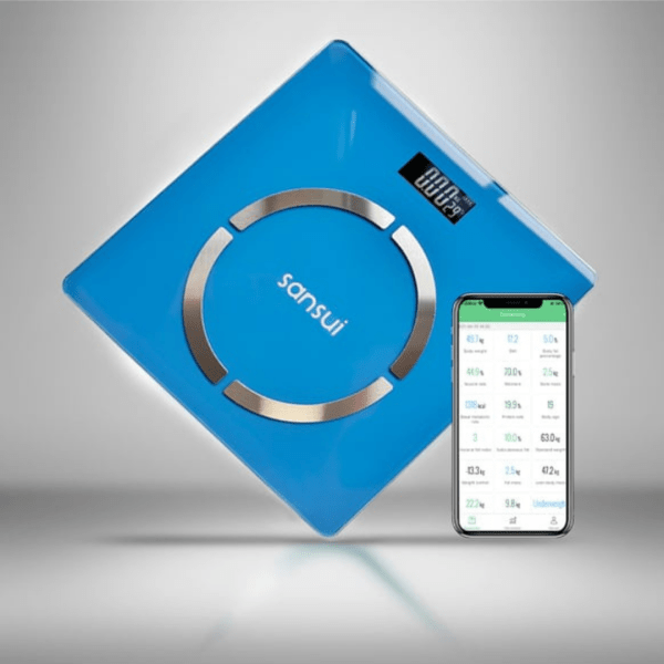 Sansui Akıllı Tartı & Dijital Bluetooth Yağ Ölçer - Modern tasarımı ve sağlıklı yaşam için ideal özellikleriyle ön plana çıkan akıllı tartı.